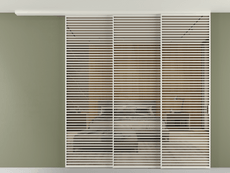 Перегородка Формато вдоль стены на потолок 3 створки с синхронным механизмом