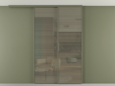 Перегородка Формато вдоль стены на потолок 2 створки с синхронным механизмом