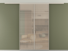 Перегородка Formato вдоль стены на потолок 2 створки