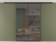 Перегородка Формато вдоль стены на потолок 2 створки