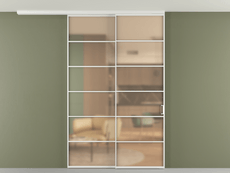 Перегородка Formato вдоль стены на потолок 2 створки с синхронным механизмом