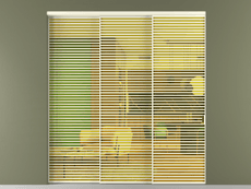 Перегородка Formato внутри проёма 3 створки с синхронным механизмом