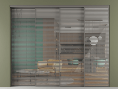 Перегородка Формато внутри проёма 4 створки с синхронным механизмом