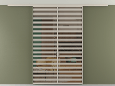 Перегородка Формато вдоль стены на потолок 2 створки