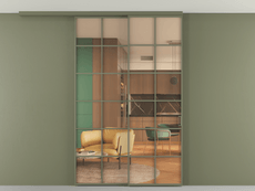 Перегородка Formato вдоль стены на потолок 2 створки с синхронным механизмом