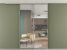 Перегородка Формато вдоль стены на потолок 2 створки с синхронным механизмом