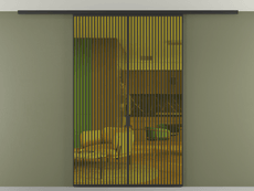 Перегородка Формато вдоль стены на потолок 2 створки