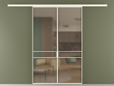 Перегородка Формато вдоль стены 2 створки