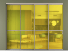 Перегородка Formato внутри проёма 4 створки с синхронным механизмом