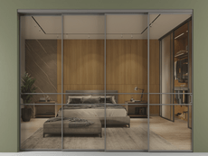 Перегородка Формато внутри проёма 4 створки с синхронным механизмом