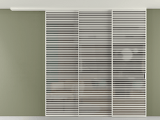 Перегородка Формато вдоль стены на потолок 3 створки с синхронным механизмом