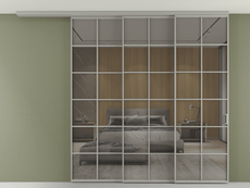 Перегородка Formato вдоль стены на потолок 3 створки с синхронным механизмом