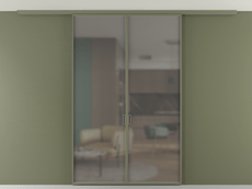 Перегородка Формато вдоль стены на потолок 2 створки