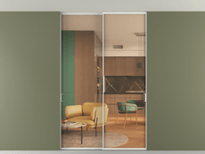 Перегородка Формато внутри проёма скрытое крепление в потолок 2 створки