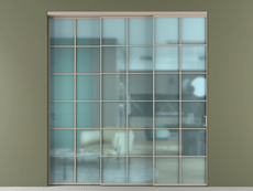 Перегородка Формато внутри проёма 3 створки с синхронным механизмом