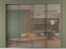 Перегородка Формато внутри проёма 4 створки с синхронным механизмом