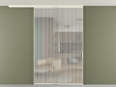 Перегородка Формато вдоль стены на потолок 2 створки с синхронным механизмом