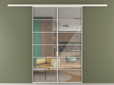 Перегородка Формато вдоль стены 2 створки