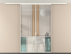 Перегородка Мозаик вдоль стены на потолок 2 створки