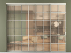 Перегородка Формато внутри проёма 4 створки с синхронным механизмом