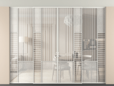 Перегородка Мозаик внутри проёма скрытое крепление в потолок 4 створки