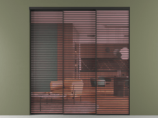 Перегородка Формато внутри проёма 3 створки с синхронным механизмом