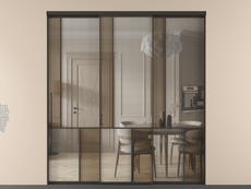 Перегородка Mosaic внутри проёма 3 створки