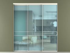 Перегородка Formato внутри проёма 3 створки с синхронным механизмом