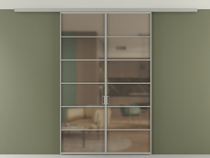 Перегородка Formato вдоль стены на потолок 2 створки