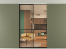 Перегородка Формато внутри проёма скрытое крепление в потолок 2 створки