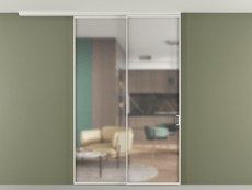 Перегородка Формато вдоль стены на потолок 2 створки с синхронным механизмом