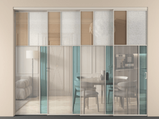 Перегородка Мозаик внутри проёма 4 створки с синхронным механизмом