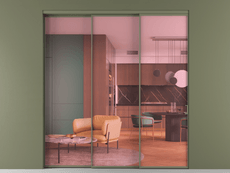 Перегородка Формато внутри проёма 3 створки с синхронным механизмом