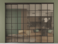 Перегородка Formato внутри проёма 4 створки с синхронным механизмом