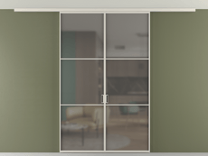 Перегородка Formato вдоль стены на потолок 2 створки