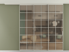 Перегородка Формато вдоль стены на потолок 3 створки с синхронным механизмом