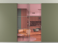 Перегородка Formato внутри проёма скрытое крепление в потолок 2 створки