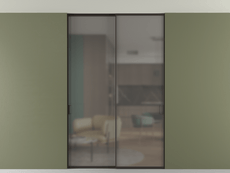 Перегородка Формато внутри проёма скрытое крепление в потолок 2 створки