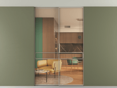 Перегородка Формато внутри проёма скрытое крепление в потолок 2 створки