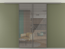 Перегородка Формато вдоль стены на потолок 2 створки