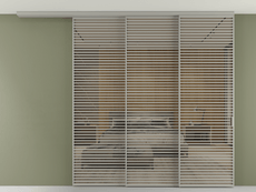 Перегородка Formato вдоль стены на потолок 3 створки с синхронным механизмом