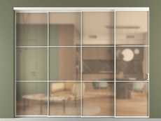 Перегородка Формато внутри проёма 4 створки с синхронным механизмом