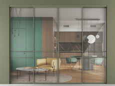 Перегородка Формато внутри проёма 4 створки