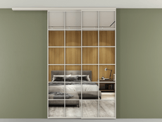 Перегородка Formato вдоль стены на потолок 2 створки с синхронным механизмом