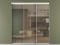 Перегородка Formato внутри проёма 3 створки с синхронным механизмом