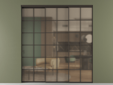 Перегородка Formato внутри проёма 3 створки с синхронным механизмом