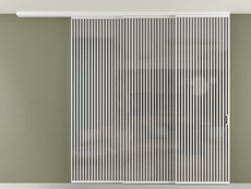 Перегородка Формато вдоль стены на потолок 3 створки с синхронным механизмом