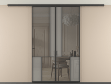 Перегородка Mosaic вдоль стены на потолок 2 створки