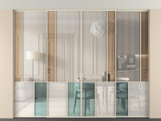 Перегородка Mosaic внутри проёма скрытое крепление в потолок 4 створки