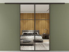 Перегородка Формато вдоль стены на потолок 2 створки